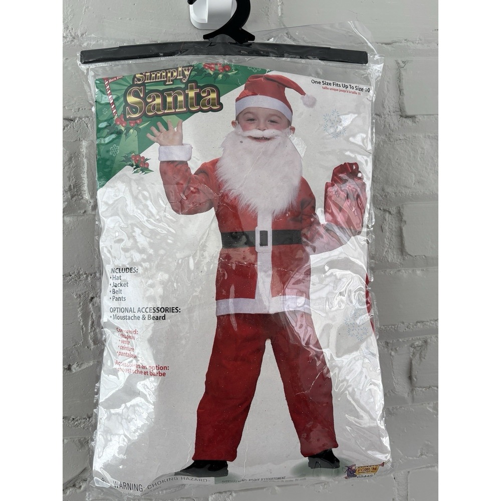 CHILDRENS UNISEX SANTA CLAUSE CHRISTMAS HOLIDAY COSTUME Up To size 10
